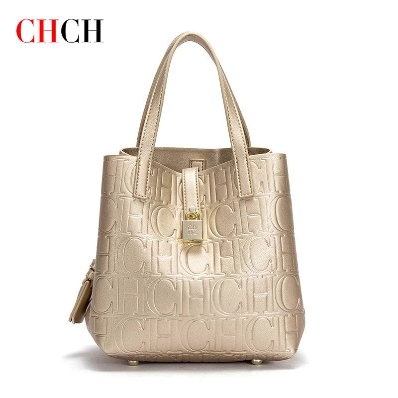 CHCH Luxury Embossed Tote – Structured Shoulder Bag