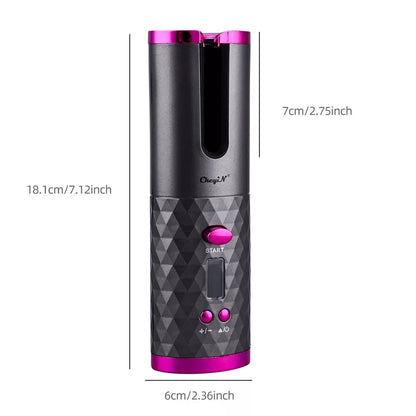 USB Rechargeable Auto Ceramic  hair Curling Iron and rotater