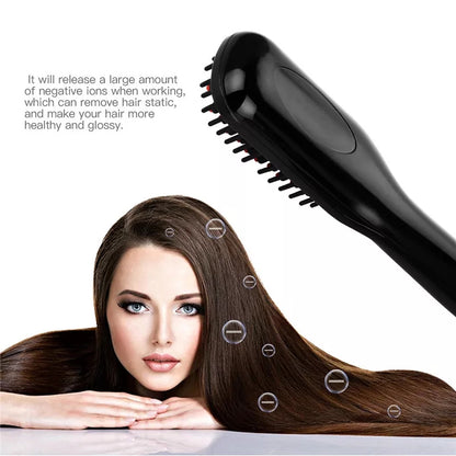 LCD Display Negative Ionic Hair Straightener Brush