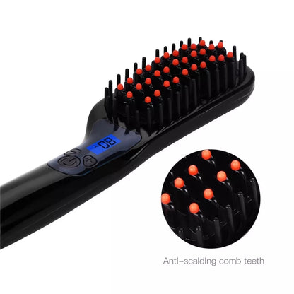 LCD Display Negative Ionic Hair Straightener Brush