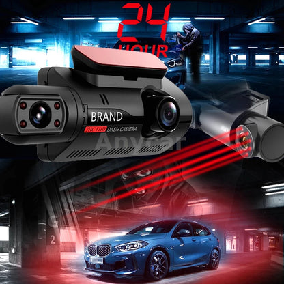 FHD Car DVR Camera Dash Cam Dual Record Hidden Video Recorder Dash Camera 1080P Night Vision Parking Monitoring G-sensor DashCam