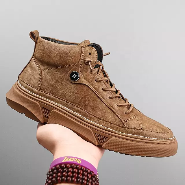 Mens casual leather sneakers, mens casual shoes