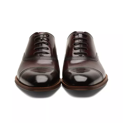 Mens comotek shiny surface -dark brown laced formal shoes