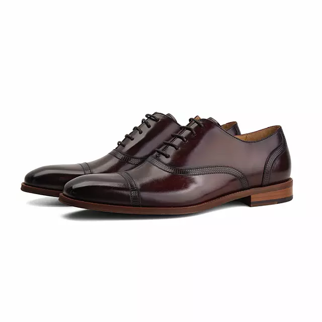 Mens comotek shiny surface -dark brown laced formal shoes