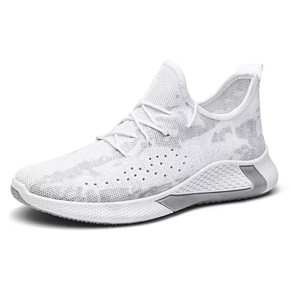 Mens printed white sports shoes/ runners