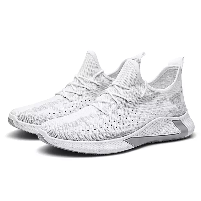 Mens printed white sports shoes/ runners