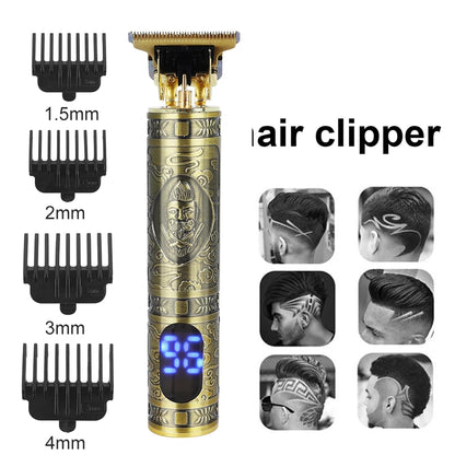 Golden wirless hair trimmers mens beard trimming machine ozk