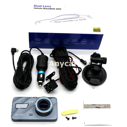 Car Dvr Video Recorder Dash Cam 3 in 1 Rear View Dual Camera Car Recorder Car Camera 3.6" Cycle Recording Night Vision Dashcam