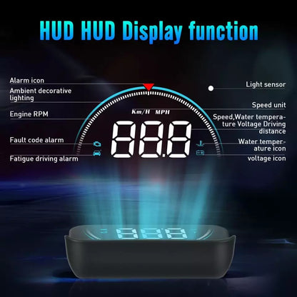 M8 HUD Head Up Display Car OBD2 OBD Overspeed Warning System Speedometer Projector Windshield Auto Electronic Alarm