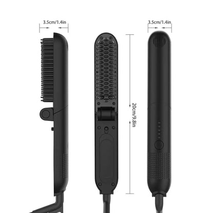 UKLISS Electric Beard Comb Foldable Hair Straightener Multifunctional Men Beard Comb Straightening Folding Comb Hair Styler