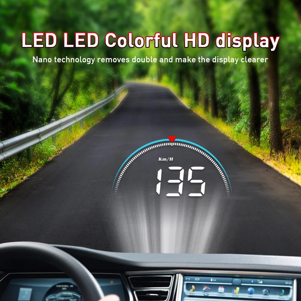 M8 HUD Head Up Display Car OBD2 OBD Overspeed Warning System Speedometer Projector Windshield Auto Electronic Alarm