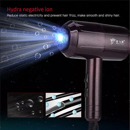 Blue Anion Electric Hair Dryers 2200W Professional Salon Blow Dryer Fan Portable Powerful Hair Blower Fast Hair Drying Machine