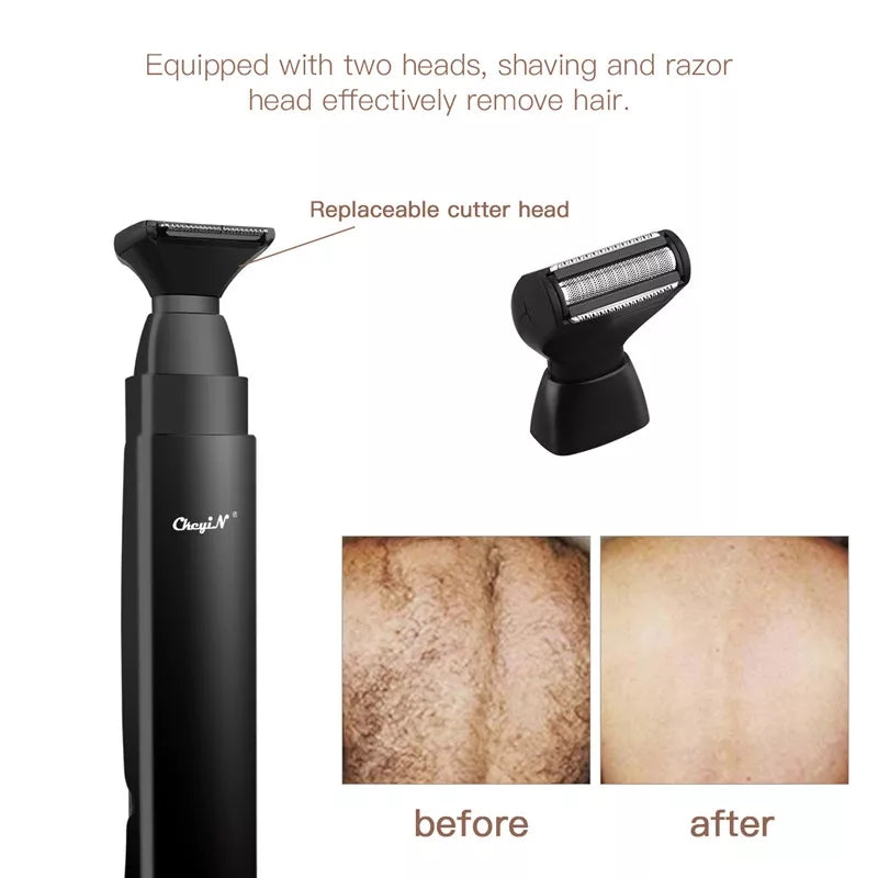 Foldable Electric Back Trimmer For Men Hair Cutting RechargeableLong Handle Whole Body Shaver Razor Blade Hair Cutting Machine kinfo