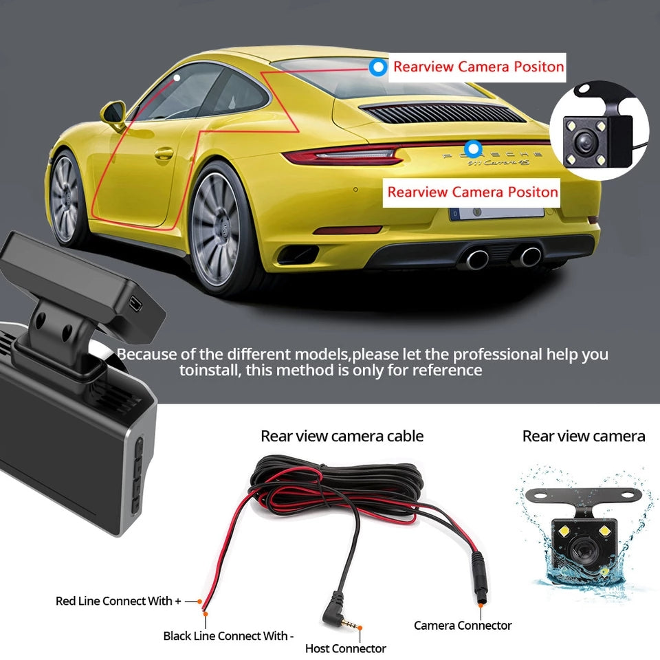 Dash Cam 2K Video Recorder Car DVR  Dashcam Recorder Dash Camera  DVR Camera 170° Wide Angle Loop Recording