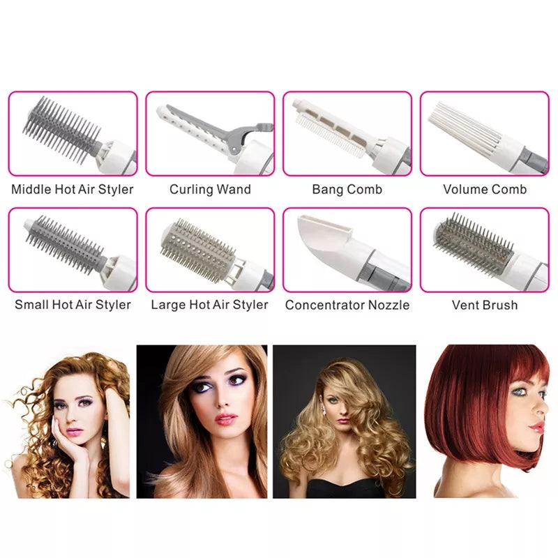 8-in-1 Multifunctional Professional Styling Electric Hair Dryer Hairdryer Set Volume Styler Hair Styling Brush Comb Hot Air 4041