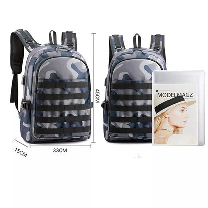 PUBG Backpack Men SchoolBag Mochila Game Battlefield Infantry Pack Travel School Bags USB Charging Jack Back Knapsack Male (OZK BP 4001)