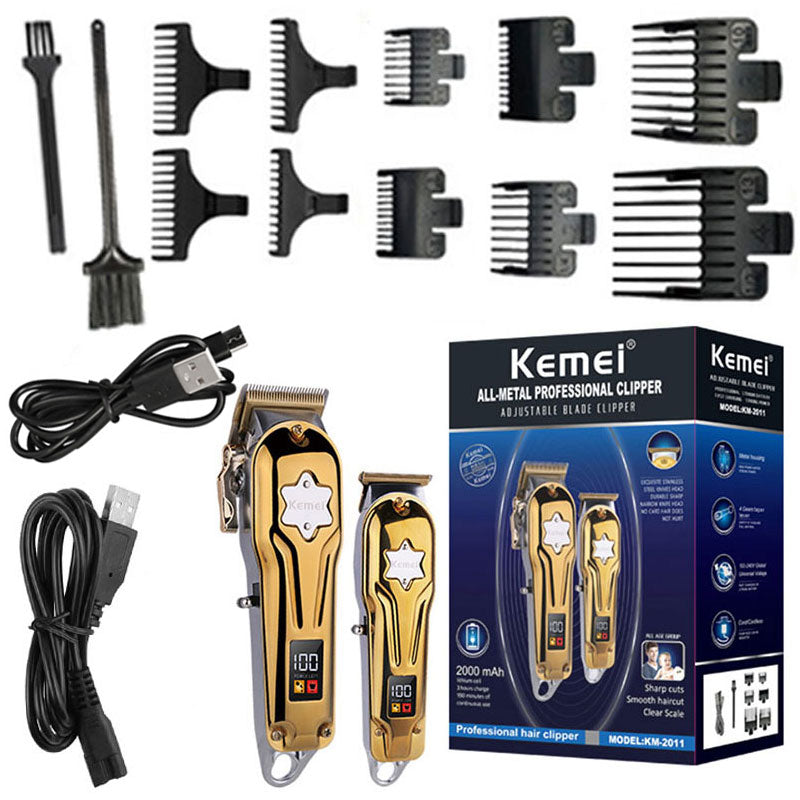 kemei twin pack golden barber hair clipper for men