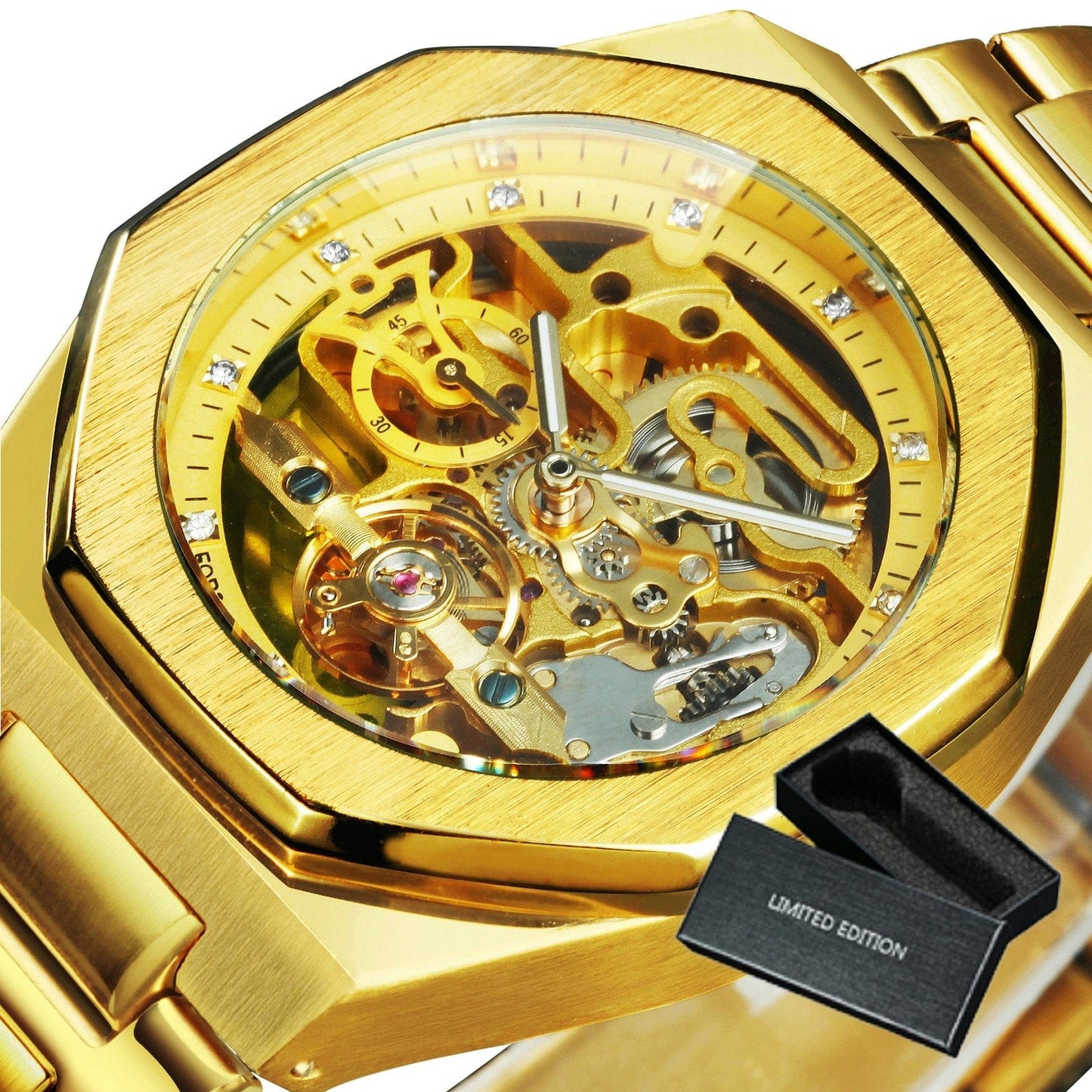 Mechanical skeleton Watch for Men Automatic- Steel Strap