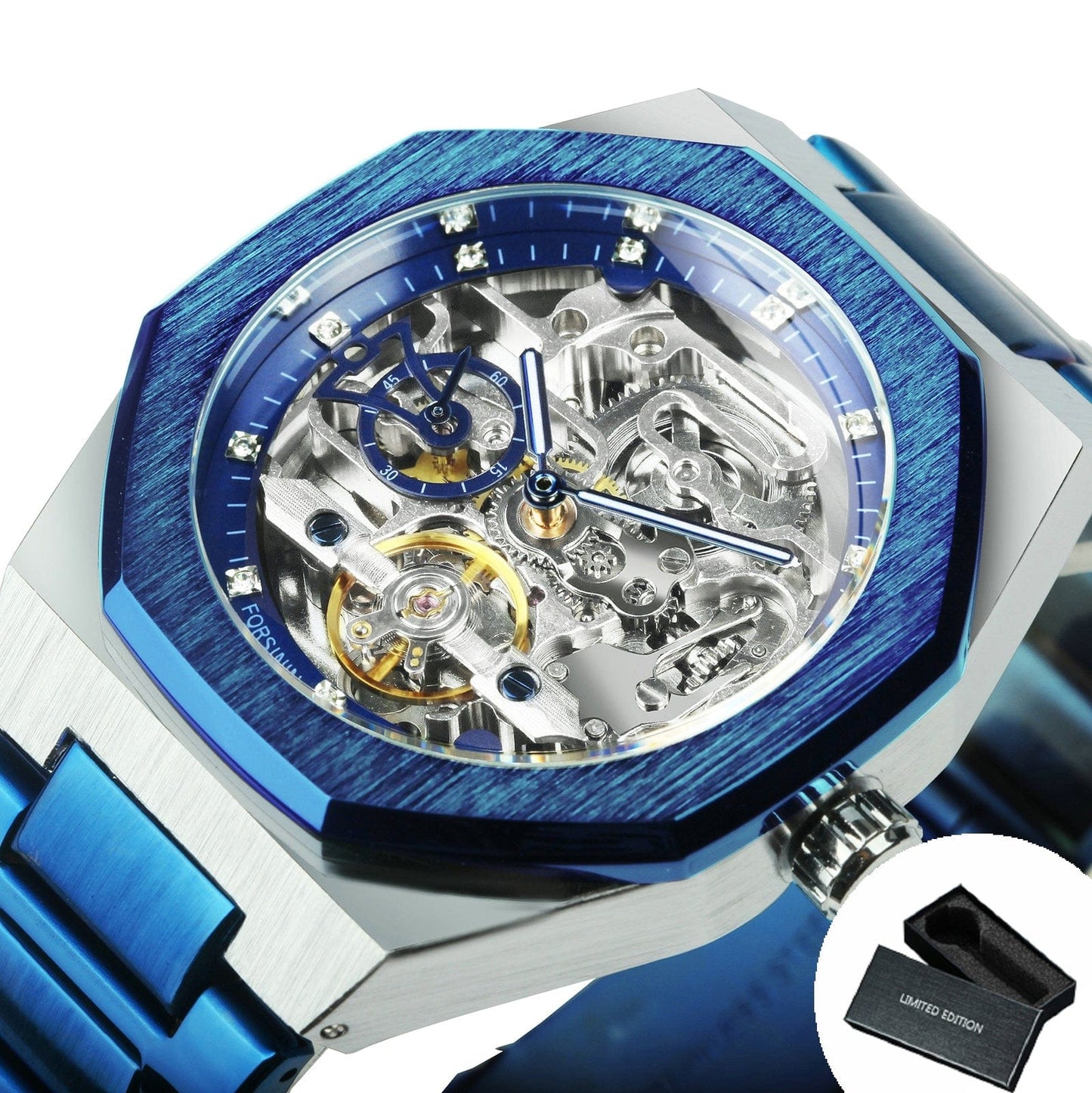 Mechanical skeleton Watch for Men Automatic- Steel Strap