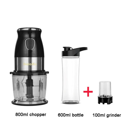 BPA FREE 500W Portable Personal Blender Mixer Food Processor With Chopper Bowl 600ml Juicer Bottle Meat Grinder Baby Food Maker