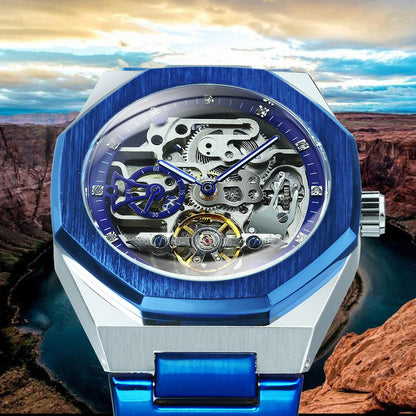 Mechanical skeleton Watch for Men Automatic- Steel Strap