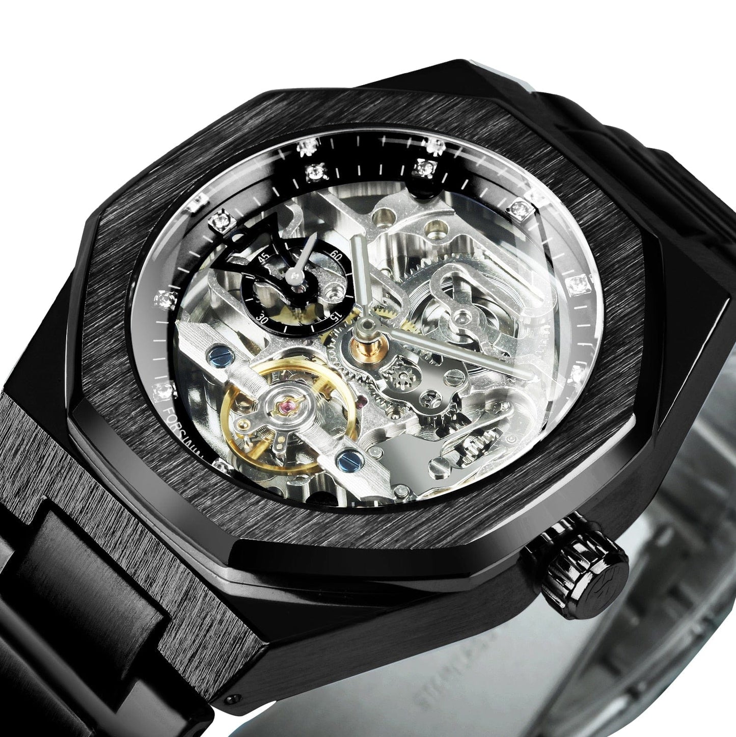 Mechanical skeleton Watch for Men Automatic- Steel Strap