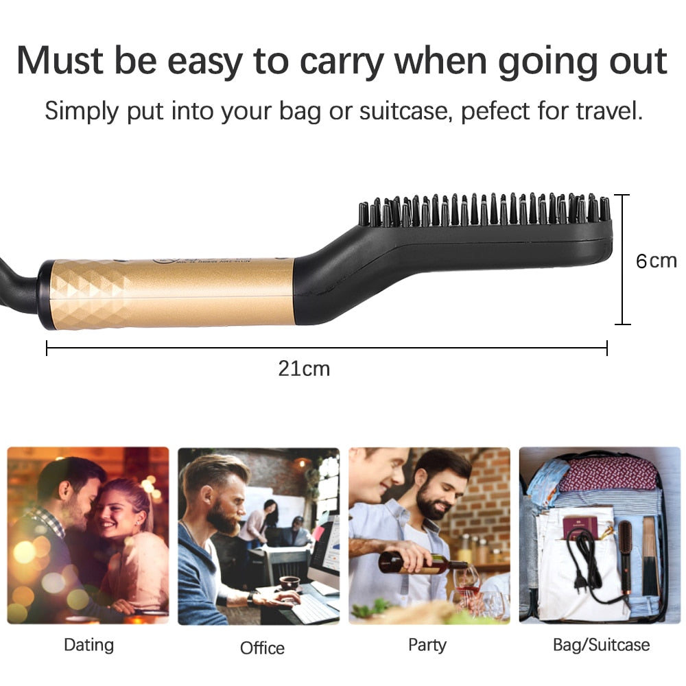 Professional Hair Comb Brush Beard Straightener Multifunctional Hair Straightening Comb Hair Curler Fast Heating Styling Tools