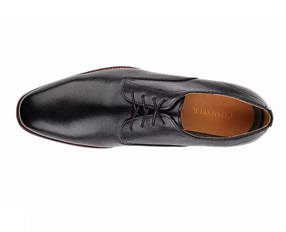 Classic mens italian derby laced style black leather shoe