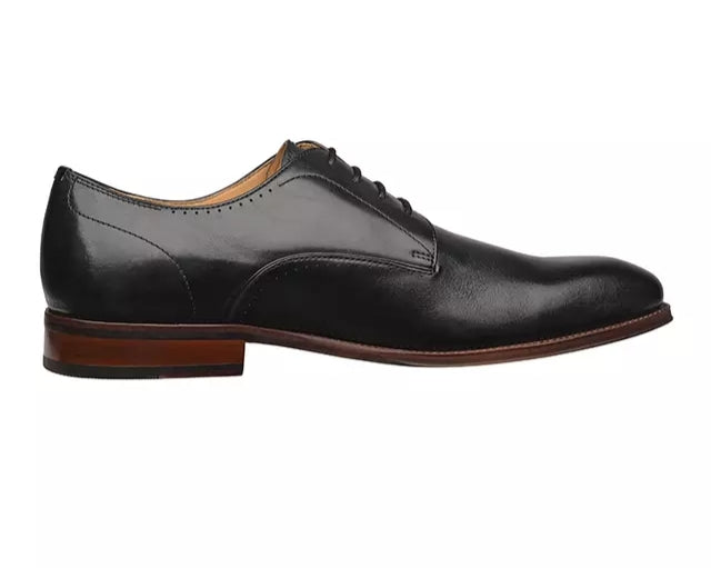 Classic mens italian derby laced style black leather shoe