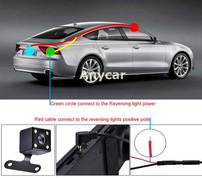 Car Dvr Video Recorder Dash Cam 3 in 1 Rear View Dual Camera Car Recorder Car Camera 3.6" Cycle Recording Night Vision Dashcam