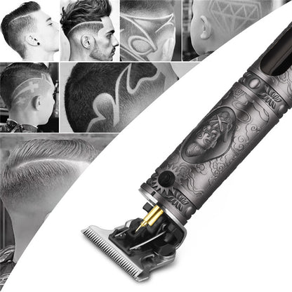 Barber mens Gun metal grey professional trimmer with led display