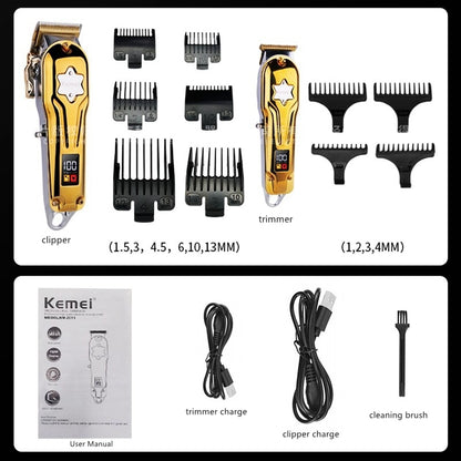 kemei twin pack golden barber hair clipper for men