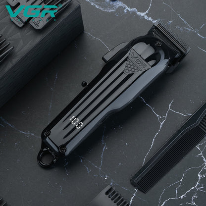 Black Rechargeable Professional Hair Clipper For Men -V