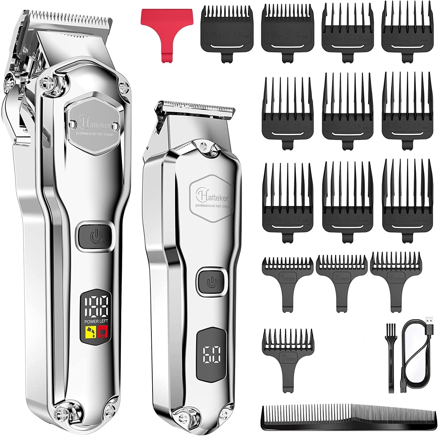 hatteker 2 pc wireless hair clipper set 