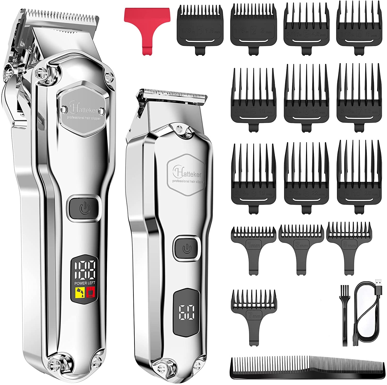 hatteker 2 pc wireless hair clipper set 