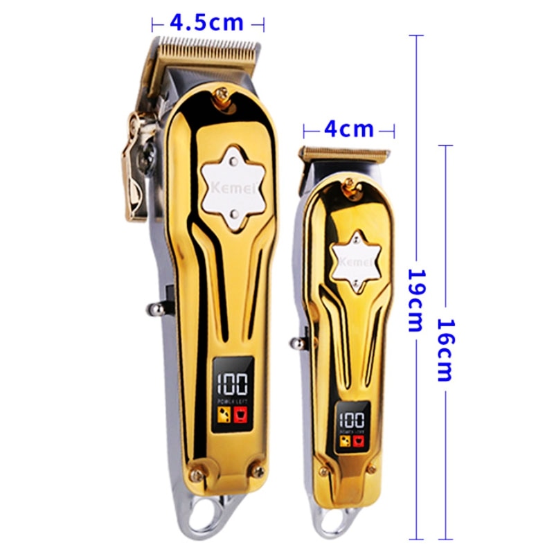 kemei twin pack golden barber hair clipper for men