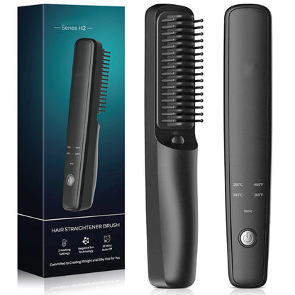 wirless hair brush straightener 