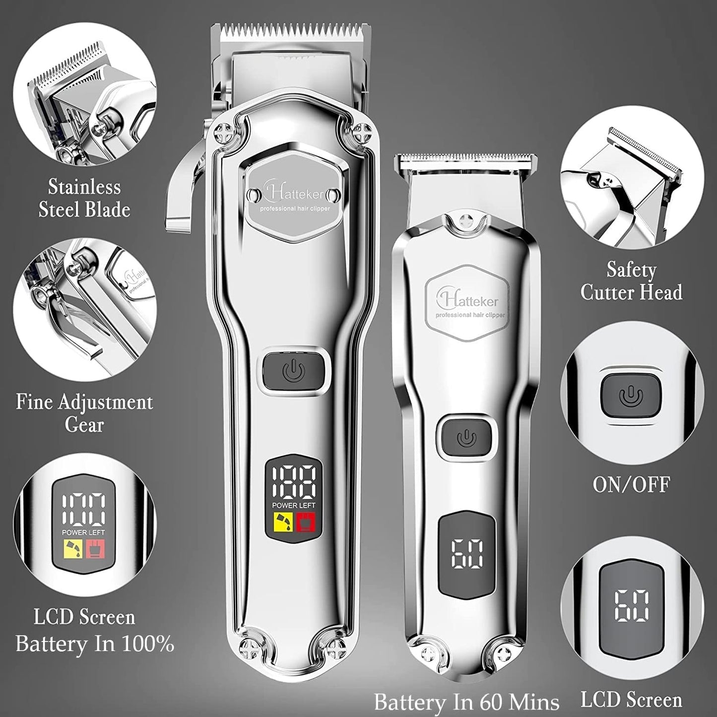 wireless mens babrer hair trimmer set