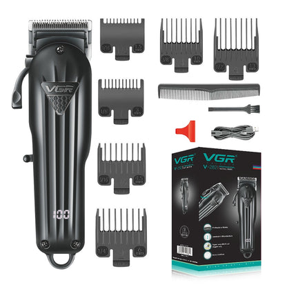 Black Rechargeable Professional Hair Clipper For Men -V