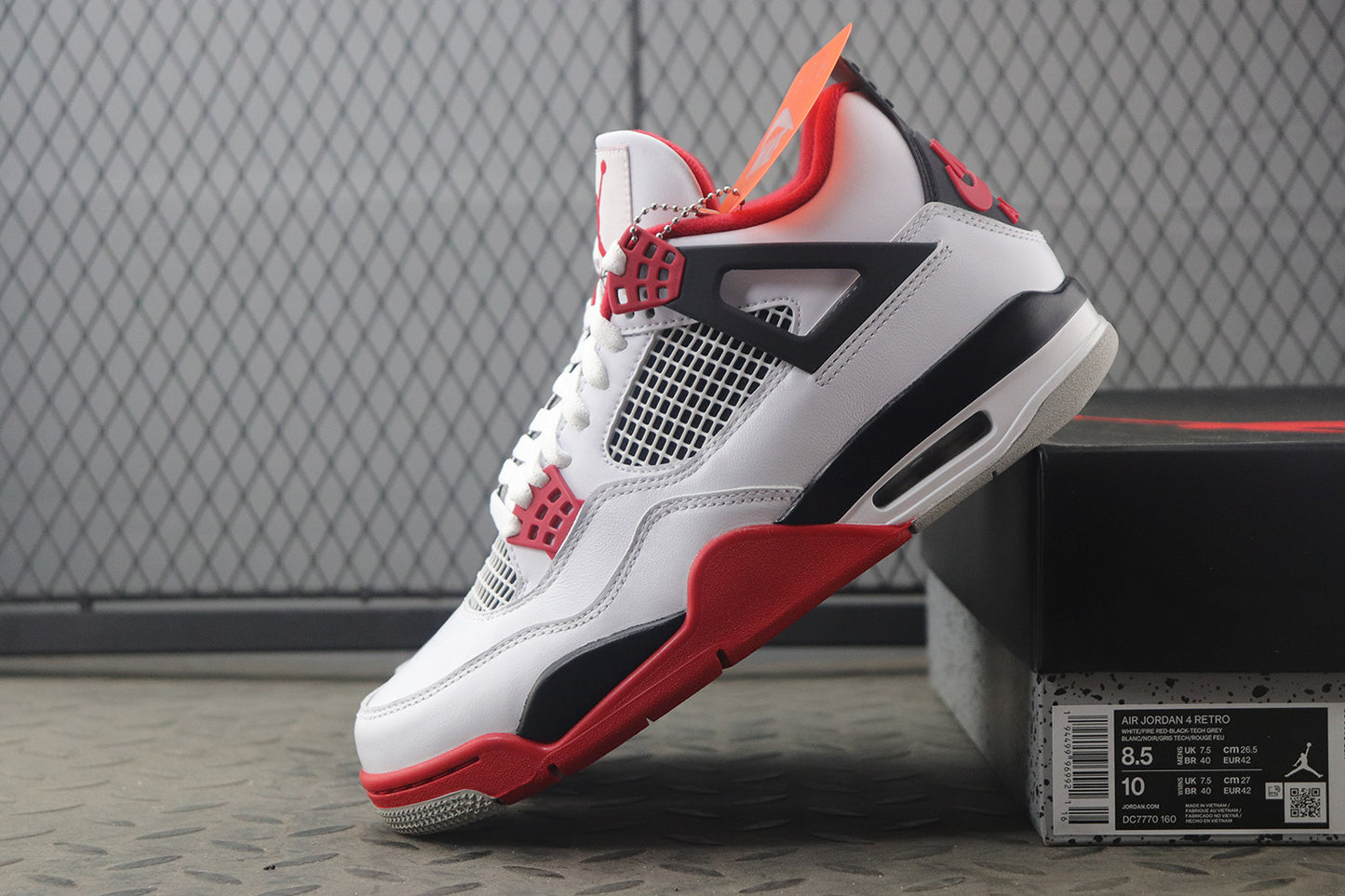 Mens Oreo 4s red white smart sneakers