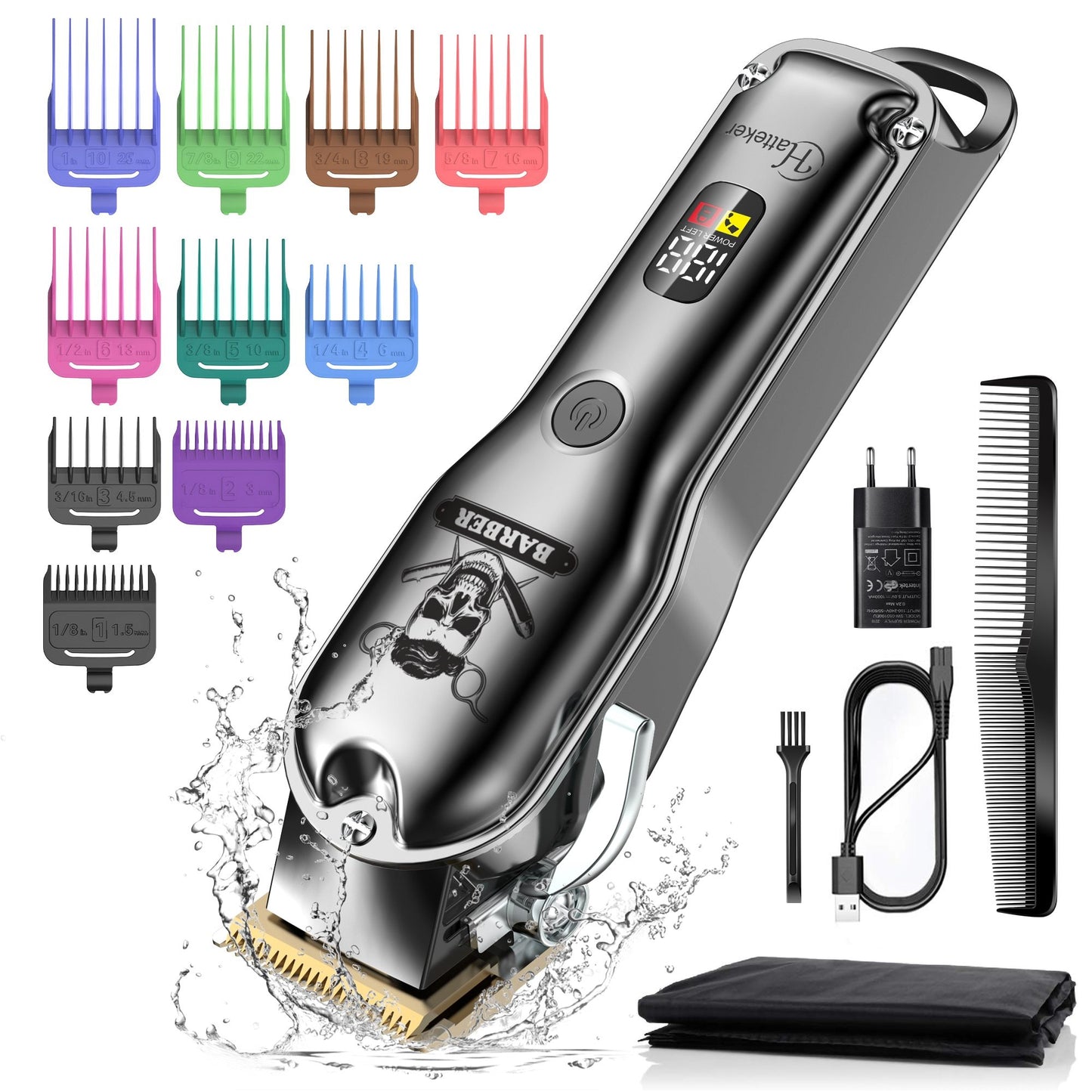 hatteker mens wireless hair clipper trimmer machine for shaving cutting baber 