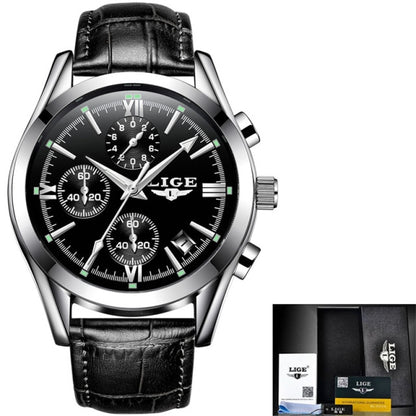 LIGE Mens Watches Quartz black