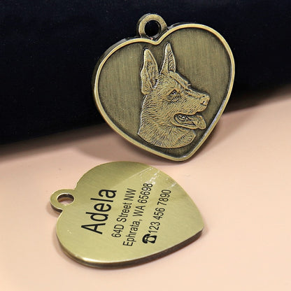 Pet ID Anti-lost Engraved Collar Pendants