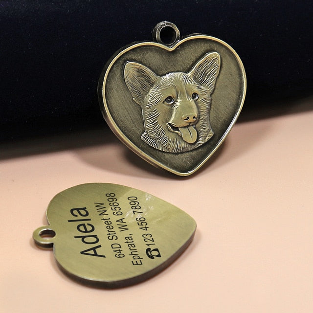 Pet ID Anti-lost Engraved Collar Pendants