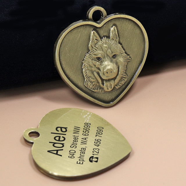 Pet ID Anti-lost Engraved Collar Pendants