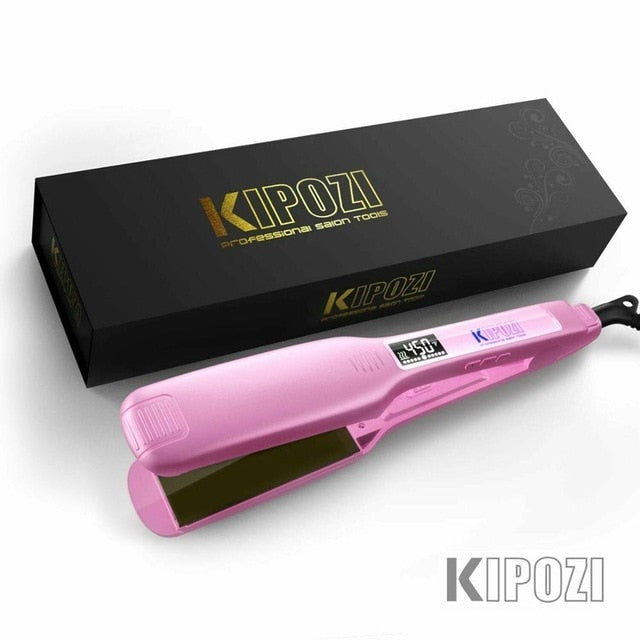 Professional Hair Straightener Titanium Flat Iron with Digital LCD Display