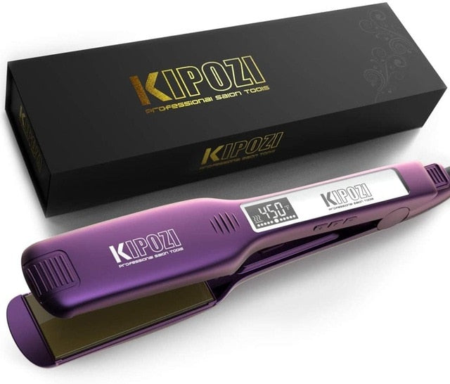 Professional Hair Straightener Titanium Flat Iron with Digital LCD Display