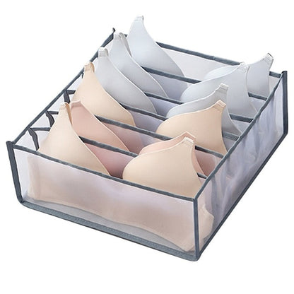 Dormitory closet organizer for socks home separated underwear storage box 7 grids bra organizer foldable drawer organizer