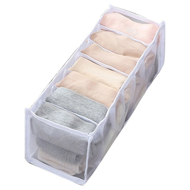 Dormitory closet organizer for socks home separated underwear storage box 7 grids bra organizer foldable drawer organizer