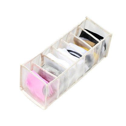 Dormitory closet organizer for socks home separated underwear storage box 7 grids bra organizer foldable drawer organizer